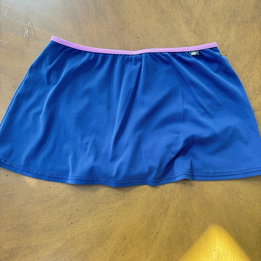 Victoria's Secret Swim Skirt Women S Blue Pink Built-in Brief Sporty Skort Beach